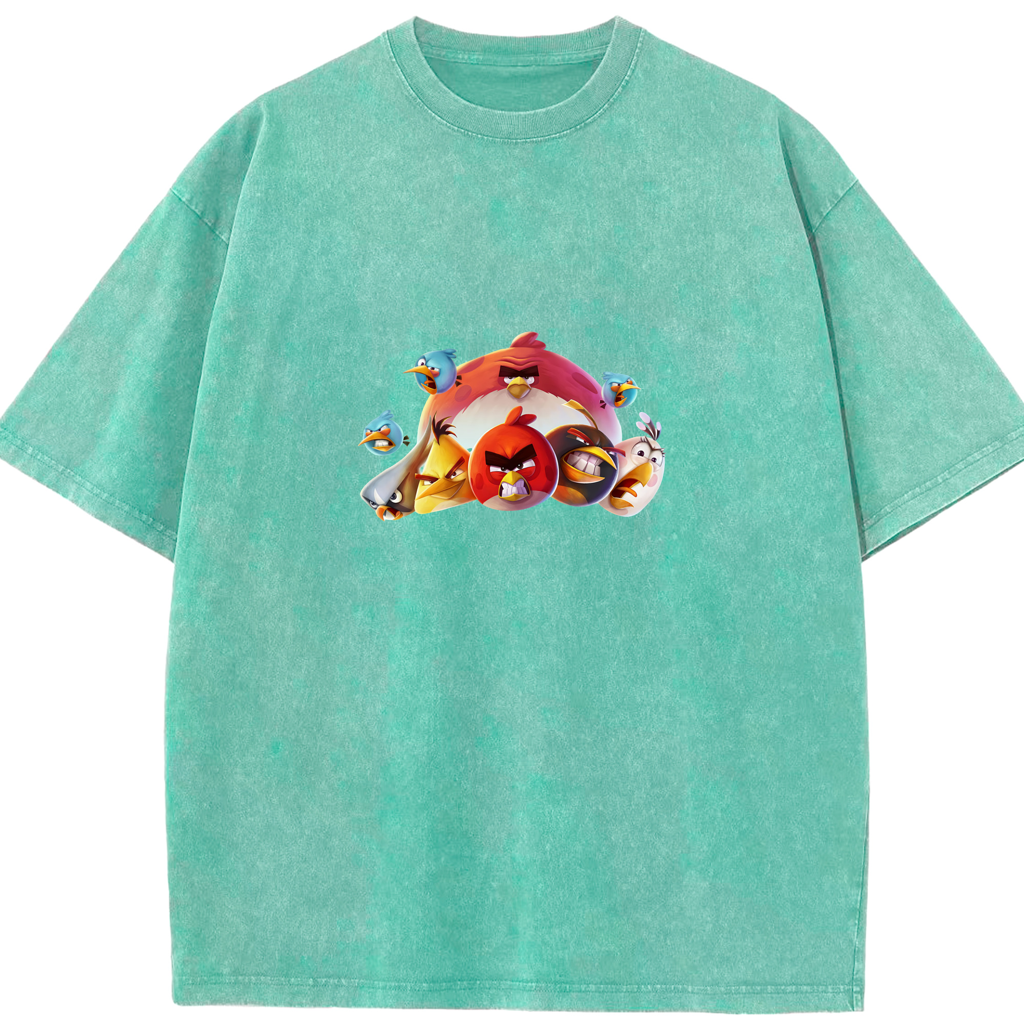 （画像用） Angry Birds アングリーバード 綿100% ヴィンテージ風 半袖Tシャツ（フロントプリント）